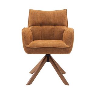 Giga Living - Eetkamerstoel Oranje|Eikenhout - Marilla - Set van 2 Giga Living - Eetkamerstoel Oranje|Eikenhout - Marilla - Set van 2