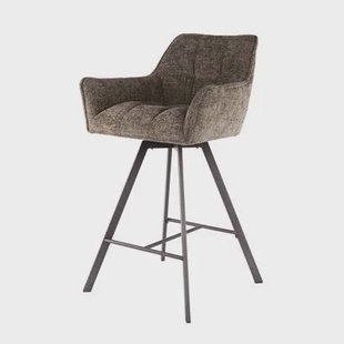 Giga Meubel - Barstoel Draaibaar Taupe - Raster - Set van 2 Giga Meubel - Barstoel Draaibaar Taupe - Raster - Set van 2