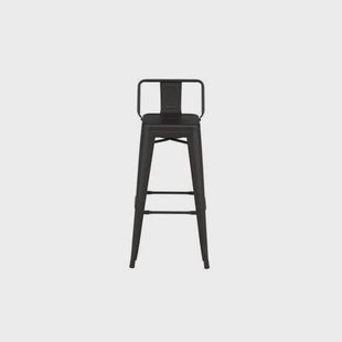 Fjôrd - Barkruk Zwart Met Rugleuning - Metaal - Tempe - Set van 4