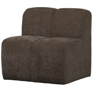 WOOOD Mojo Eetbankje 84cm Met Rugleuning - Ribstof - Bruin - 88x84x73