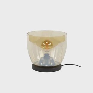 Giga Meubel - Vloerlamp Amber Glas - 29x29x27cm - Up L