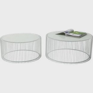 Kare Design Wire Salontafel - Set Van 2 - Wit