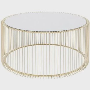 Kare Design Wire Salontafel uno 80cm goud Kare Design Wire Salontafel uno 80cm goud