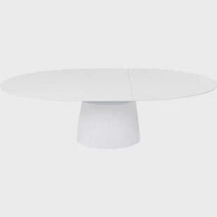 Uitschuifbare eettafel Benvenuto ovaal mat wit Kare Design