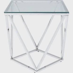 Bijzettafel Cristallo 50x50cm zilver Kare Design