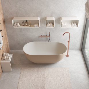 Vrijstaande Badkuip Ideavit Solidera 170x80x55cm Mat Grijs-Beige