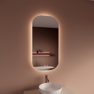 Spiegel BWS Nora 50x100 cm Spiegelverwarming en Rondom Indirect LED-verlichting