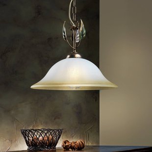 ONLI Hanglamp Mira, crème/brons, glas, Ø 40 cm, E27