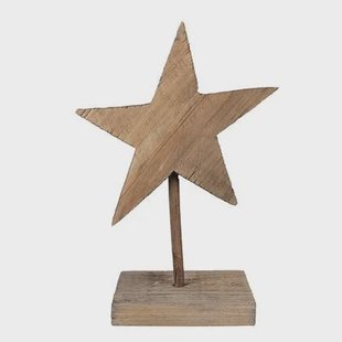 Clayre & Eef Decoratie Beeld Ster 15x8x21 cm Bruin Hout Clayre & Eef Decoratie Beeld Ster 15x8x21 cm Bruin Hout