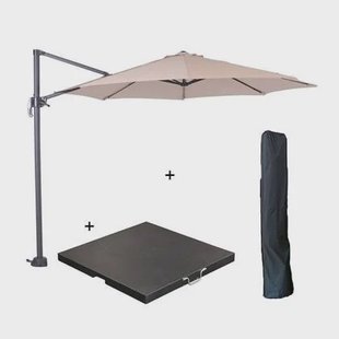 Garden Impressions Hawaii parasol S Ø300 ecru + 80kg voet en hoes