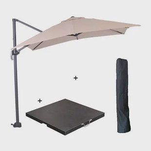Garden Impressions Hawai parasol S 250x250 ecru + 80kg voet en hoes