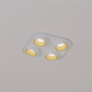 Bega LED inbouwspot Studio Line, wit/messing, 4-lamps.