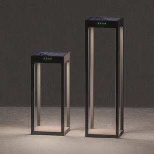 KLEWE LED lamp op zonne-energie RADIA MINI, antraciet, 35 cm, aluminium, IP65