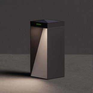 KLEWE LED lamp op zonne-energie MILIO SIDE, antraciet, 35 cm, aluminium, IP65