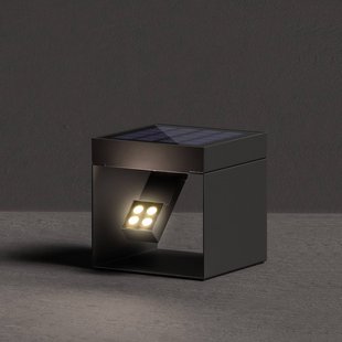 KLEWE LED tuinspot op zonne-energie Alea antraciet 15 x 15cm IP65