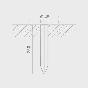 KLEWE grondpen voor lampen op zonne-energie, lengte 25 cm, roestvrij staal