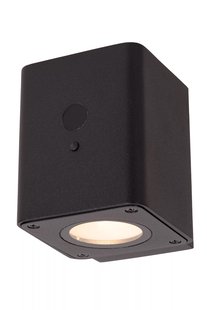 Lucide Irwin - buiten wandlamp met dag- nachtsensor op zonne-energie - 8,1 x 8 x 18 cm - 2W dimbare LED incl. - IP54 - zwart
