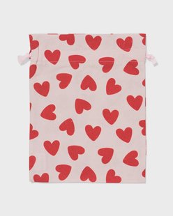HEMA Cadeauzakje M stof hart (rood)