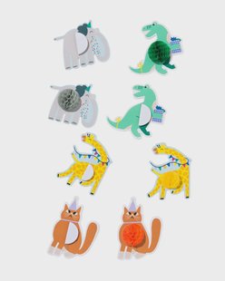 HEMA Honeycomb stickers feestbeesten - 8 stuks