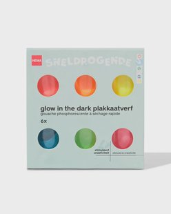 HEMA Plakkaatverf glow in the dark - 6 stuks
