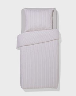 HEMA Dekbedovertrek 140x200/220cm zacht katoen strepen beige (beige)