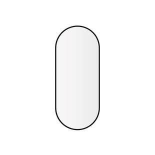 Spiegel BWS Reming Met Lijst Ovaal 30x70 cm Mat Zwart