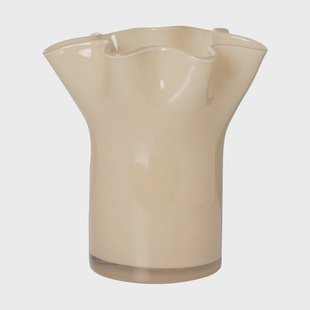 Vaas golf - beige - 22.5x20x19 cm