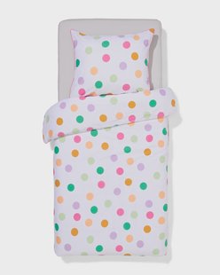 HEMA Kinderdekbedovertrek 140x200cm zacht katoen stippen (multi)