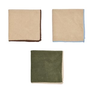 OYOY Mundus microvezeldoekje 30x30 cm 3-delig Camel-olive