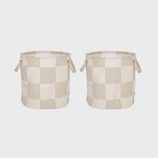 OYOY Chess opbergmanden medium 2-pack Clay-offwhite