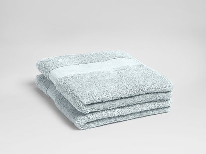 Yumeko Handdoeken terry bubble blue 50x100 - 2 st 100% biologisch en fairtrade katoen