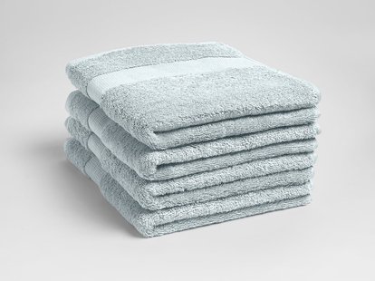 Yumeko Handdoeken terry bubble blue 50x100 - 4 st 100% biologisch en fairtrade katoen