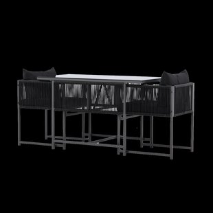 Ragnar tuinset zwart 3 delig - twee stoelen en een tafel – met zitkussens
