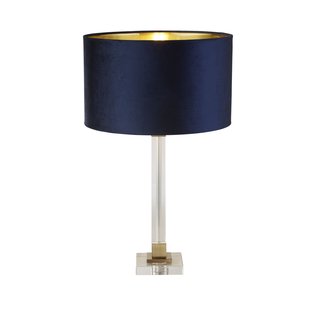 Searchlight Scarborough - tafellamp - Ø 40 x 67 cm - messing, goud en marineblauw