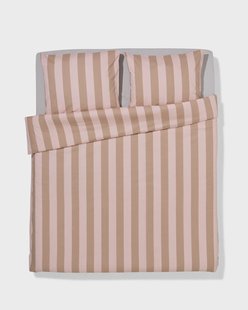 HEMA Dekbedovertrek 240x200/220cm zacht katoen strepen roze (lichtroze)