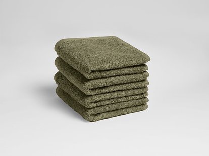 Yumeko Gastendoekjes terry olive green 30x50 - 4 st 100% biologisch en fairtrade katoen