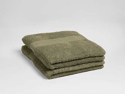 Yumeko Handdoeken terry olive green 50x100 - 2 st 100% biologisch en fairtrade katoen