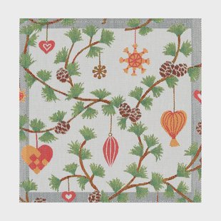 Ekelund Linneväveri Julefröjd stoffen servet 35x35 cm Multi