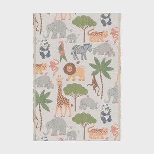 Ekelund Linneväveri Vilda Vänner babydeken 72x105 cm Multi