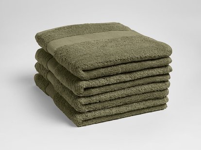 Yumeko Handdoeken terry olive green 50x100 100% biologisch en fairtrade katoen