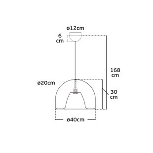 VK Lighting Koula - hanglamp - Ø 40 x 168 cm - grijs
