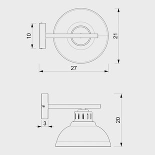 Luminex Wandlamp Sven, 1-lamp, wit, staal, E27