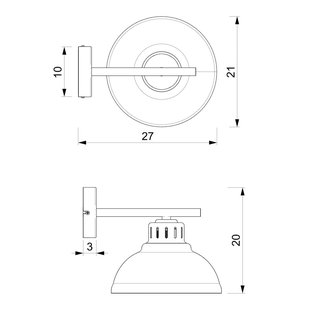 Luminex Wandlamp Sven, 1-lamp, rood, staal, E27