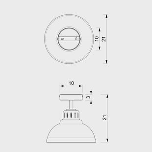 Luminex Sven plafondlamp, 1-lamp, rood, staal, E27