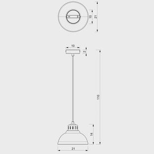 Luminex Sven hanglamp, 1-lamp, rood, staal, E27