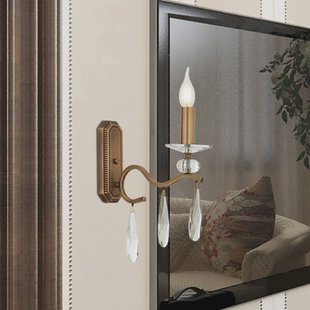 Avonni Wandlamp Elizabeth, hoogte 30 cm metaal/kristal goud antiek