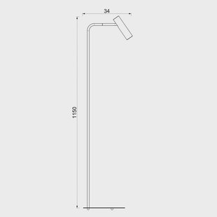Luminex Vloerlamp Axion, beige, hoogte 115 cm, staal
