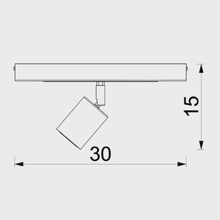 Luminex Plafondspot Rodez, zwart/goud, lengte 30 cm, staal