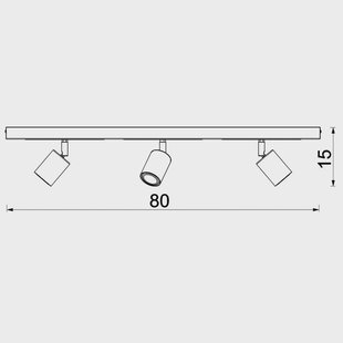 Luminex Plafondspot Rodez, zwart/goud, lengte 80 cm, 3-lamps.