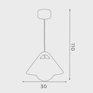 Luminex Hanglamp Funda, bruin/wit, Ø 30 cm, staal/hout/glas